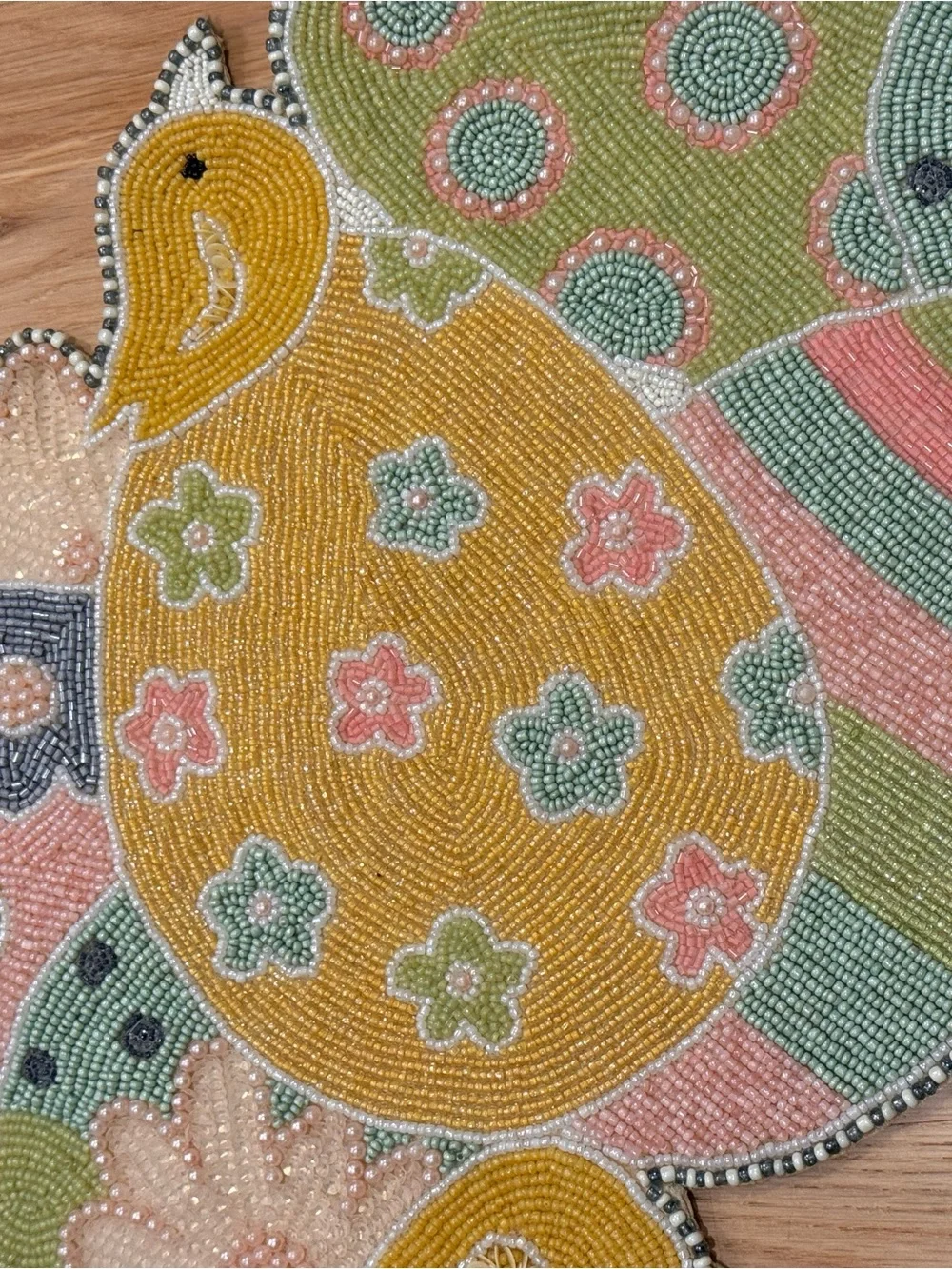 Nicole Miller Home beaded centerpiece 14X36”
